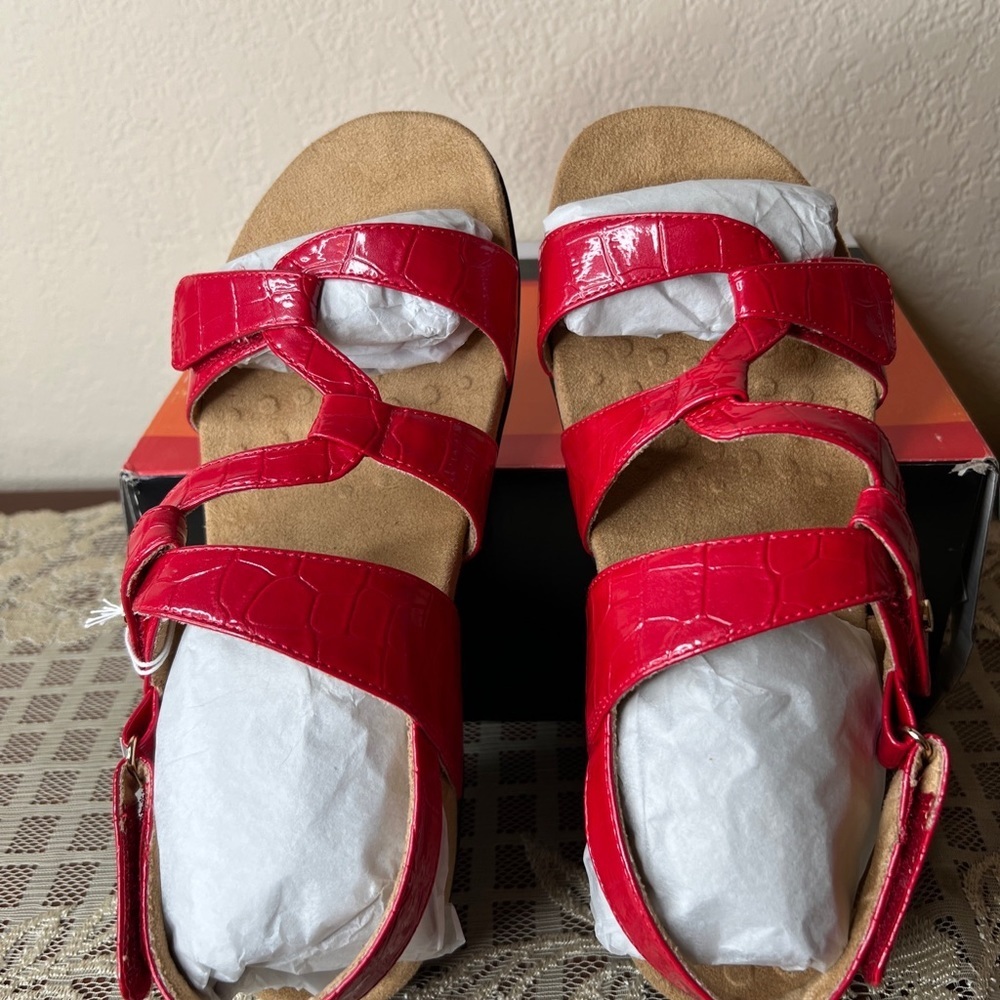 Vionic Red Strappy Comfort Sandals - Picture 6 of 6